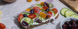 Greek Tzatziki Toast made with Lifeway Farmer Cheese