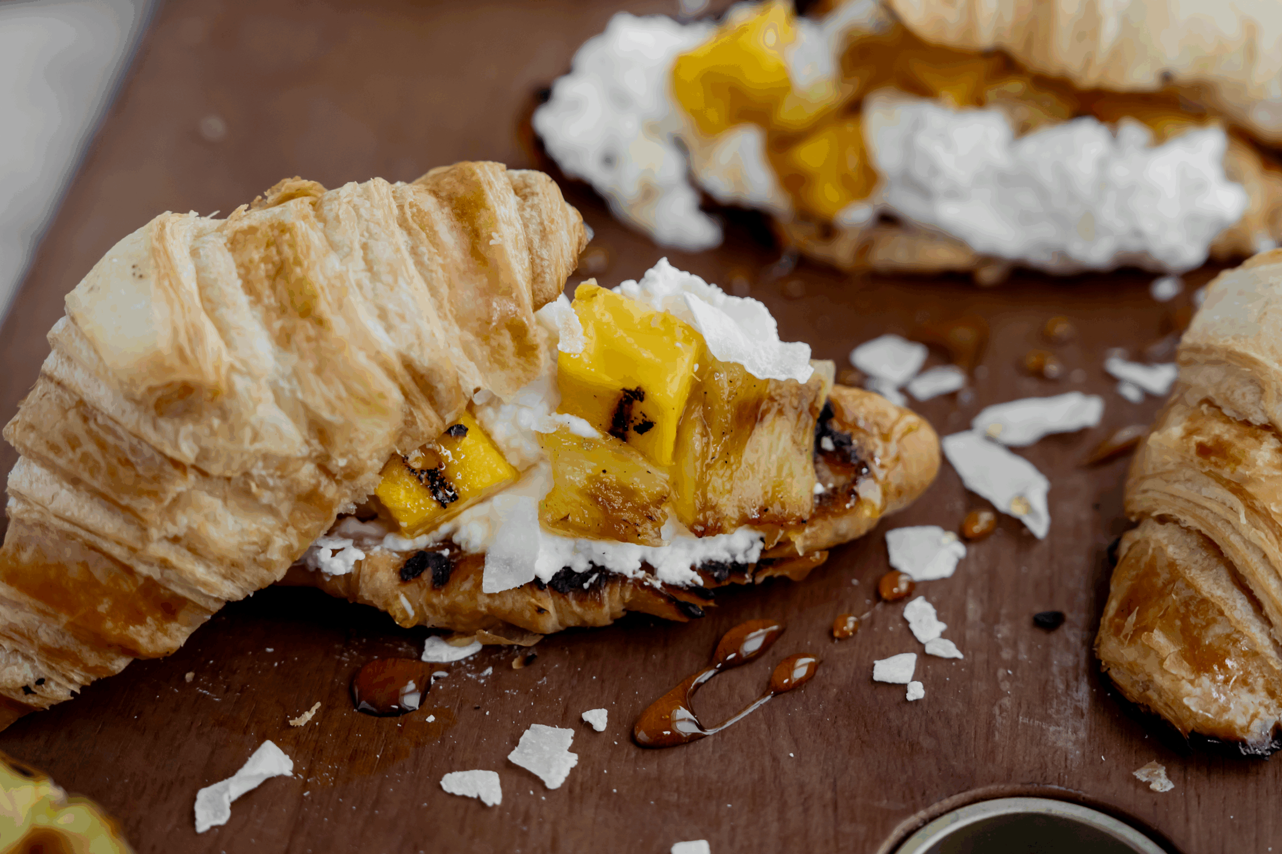 Grilled Pineapple Mango Croissants with Lifeway Farmer Cheese