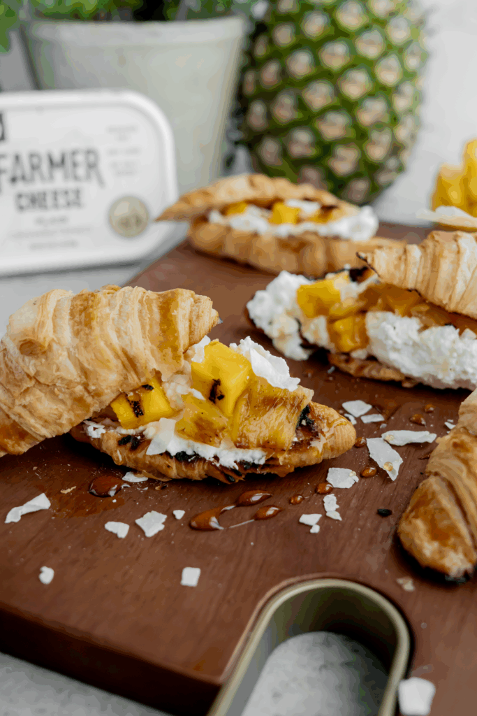 Grilled Pineapple Mango Croissants with Lifeway Farmer Cheese