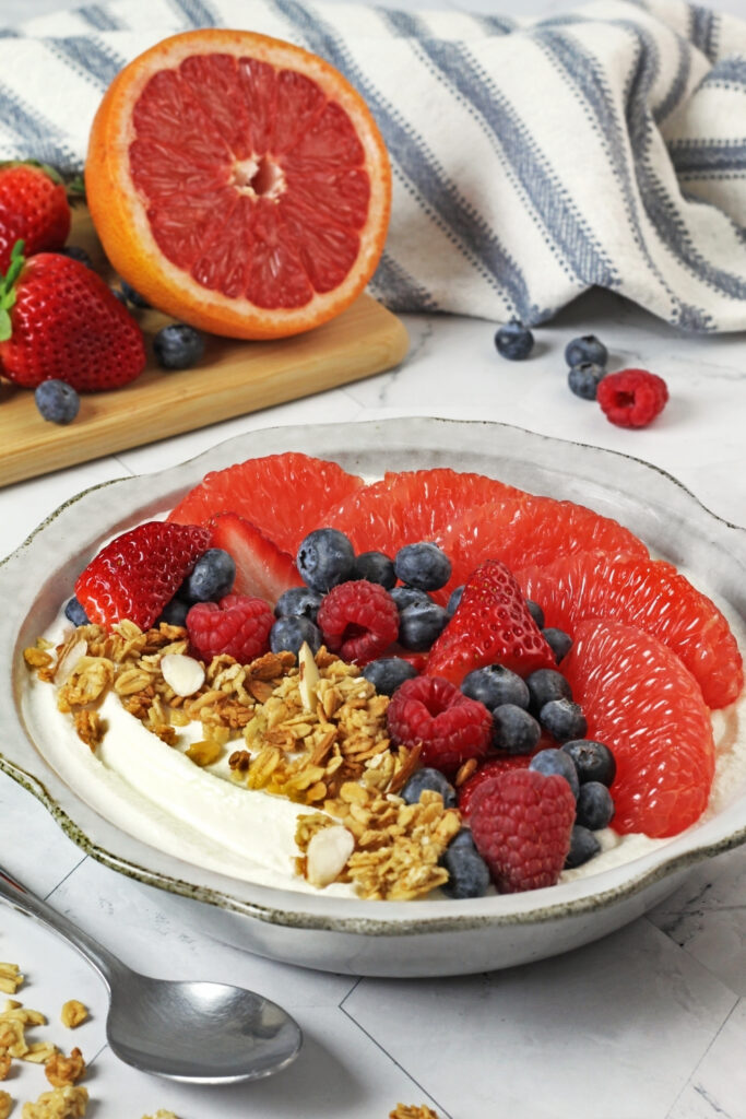 Gut Healthy Protein Breakfast Bowl made with Lifeway Farmer Cheese