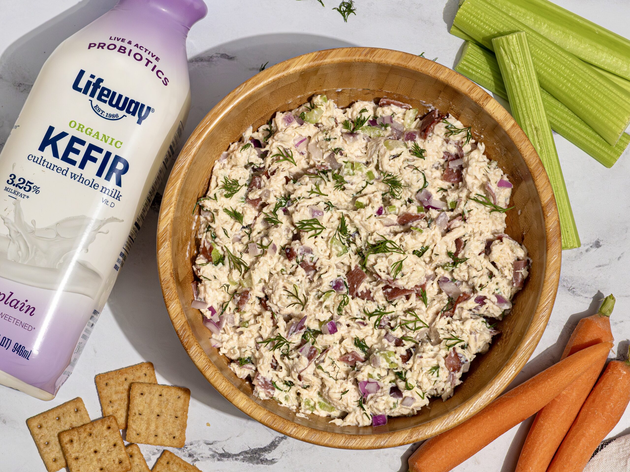 Bacon Ranch Chicken Salad made with Lifeway Kefir