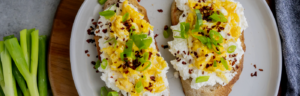 Spicy Scrambled Eggs and Farmer Cheese Toast