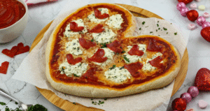 Heart Shaped Pizza with Lifeway Farmer Cheese