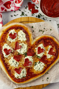 Heart Shaped Pizza with Lifeway Farmer Cheese