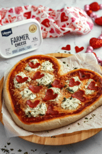 Heart Shaped Pizza with Lifeway Farmer Cheese