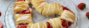 Heart Shaped Strawberry Farmer Cheese Danish - made with Lifeway