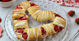 Heart Shaped Strawberry Farmer Cheese Danish - made with Lifeway
