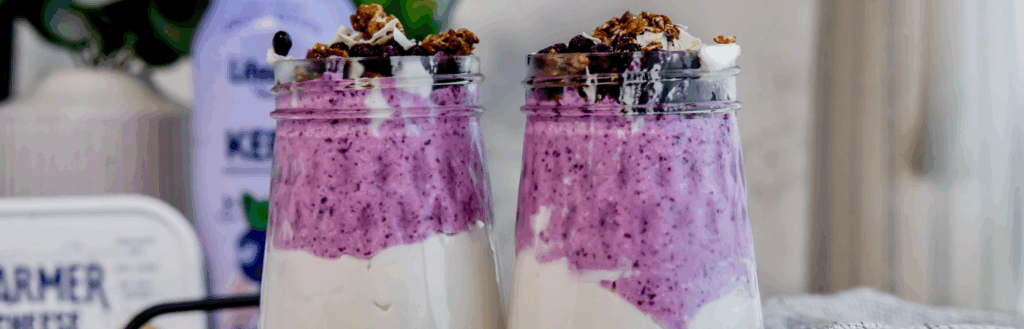 Probiotic Blended Blueberry Chia Pudding made with Lifeway