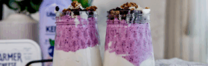 Probiotic Blended Blueberry Chia Pudding made with Lifeway