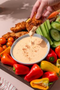 High Protein Buffalo Dipping Sauce - Made with Lifeway Farmer Cheese