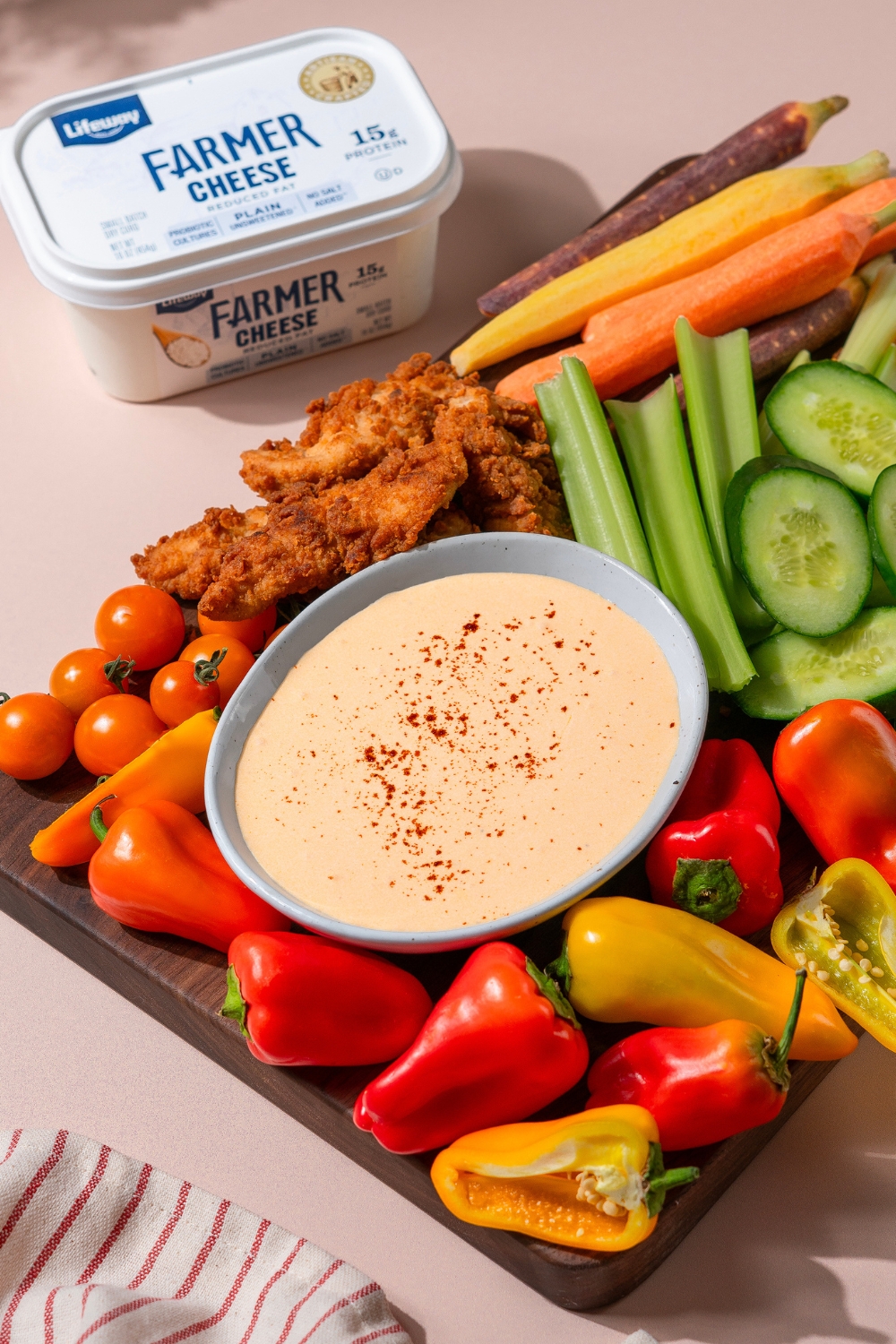 High Protein Buffalo Dipping Sauce - Made with Lifeway Farmer Cheese