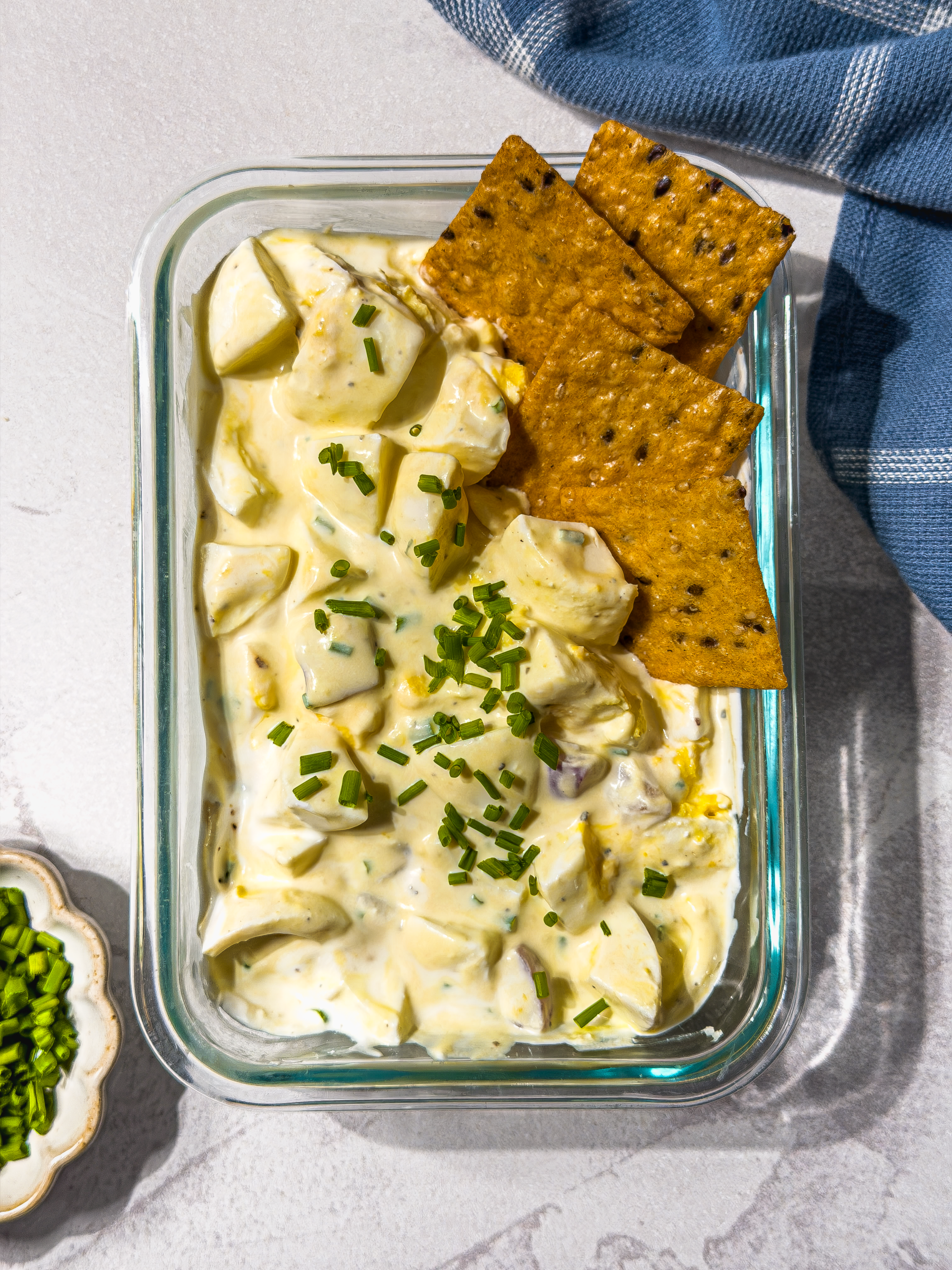 High Protein Egg Salad made with Lifeway Farmer Cheese and Lifeway Kefir