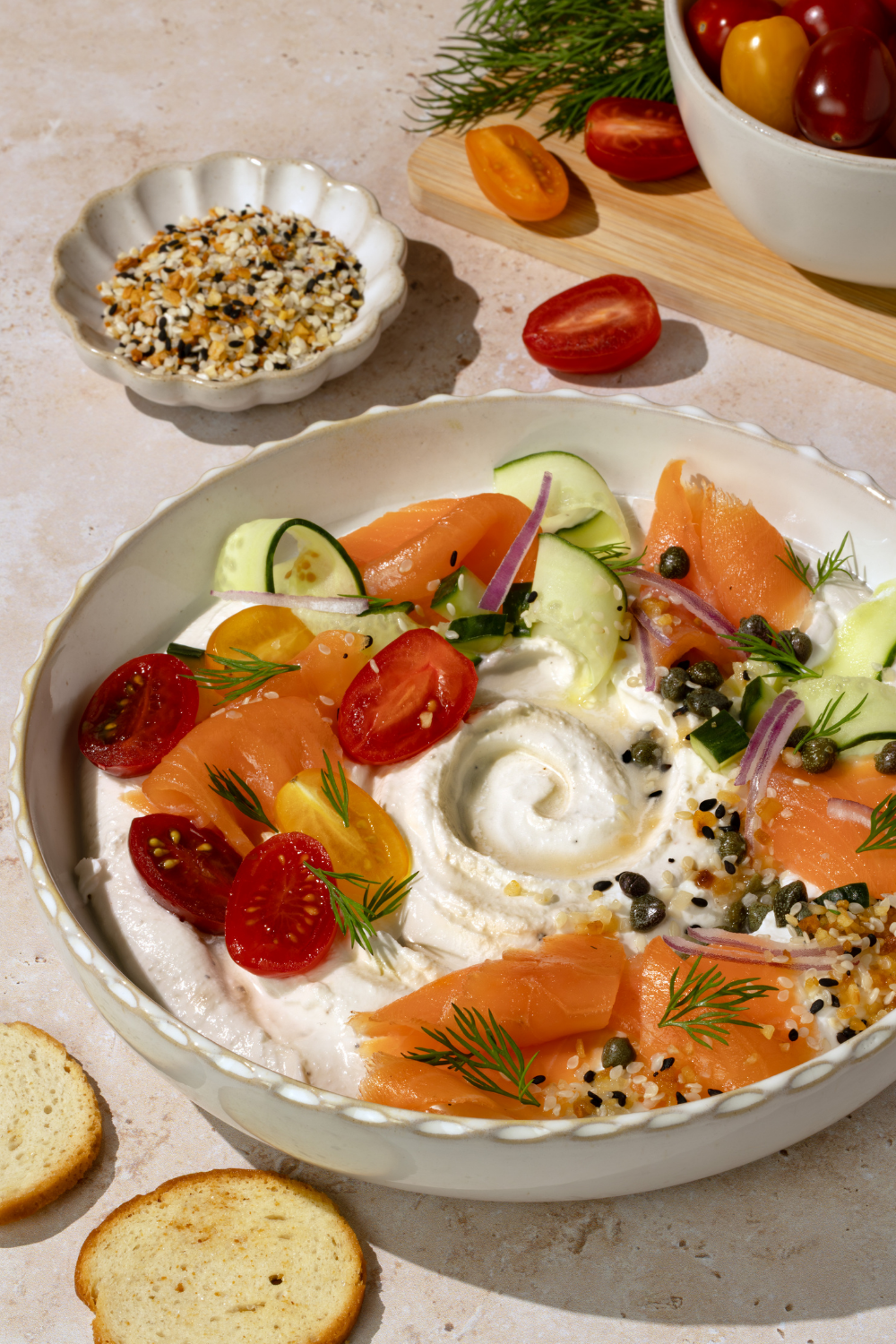 High Protein Lox Dip made with Lifeway Farmer Cheese