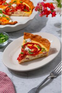 High Protein Roasted Tomato Quiche Made with Lifeway Kefir and Farmer Cheese