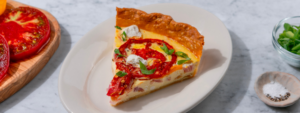 High Protein Roasted Tomato Quiche Made with Lifeway Kefir and Farmer Cheese