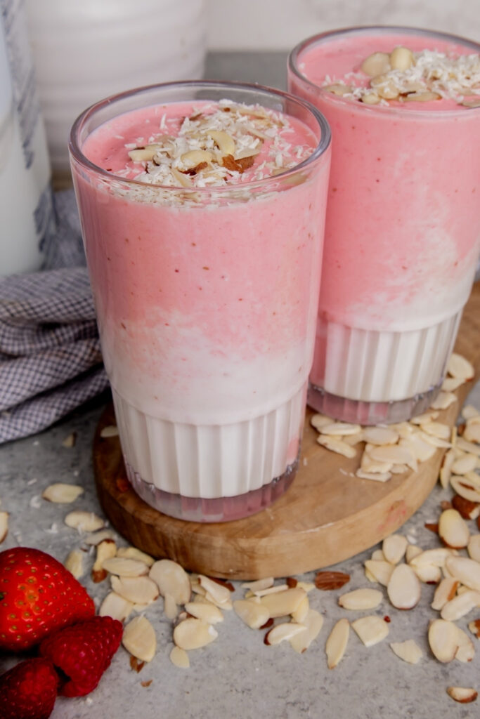 High Protein Tropical Berry Smoothies made with Lifeway Kefir