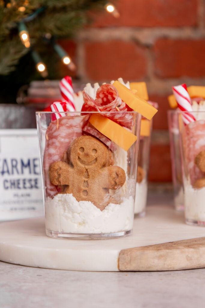 Holiday Charcuterie Cups made with Lifeway Farmer Cheese