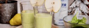 Holiday Kefir Pear Green Smoothie made with Lifeway