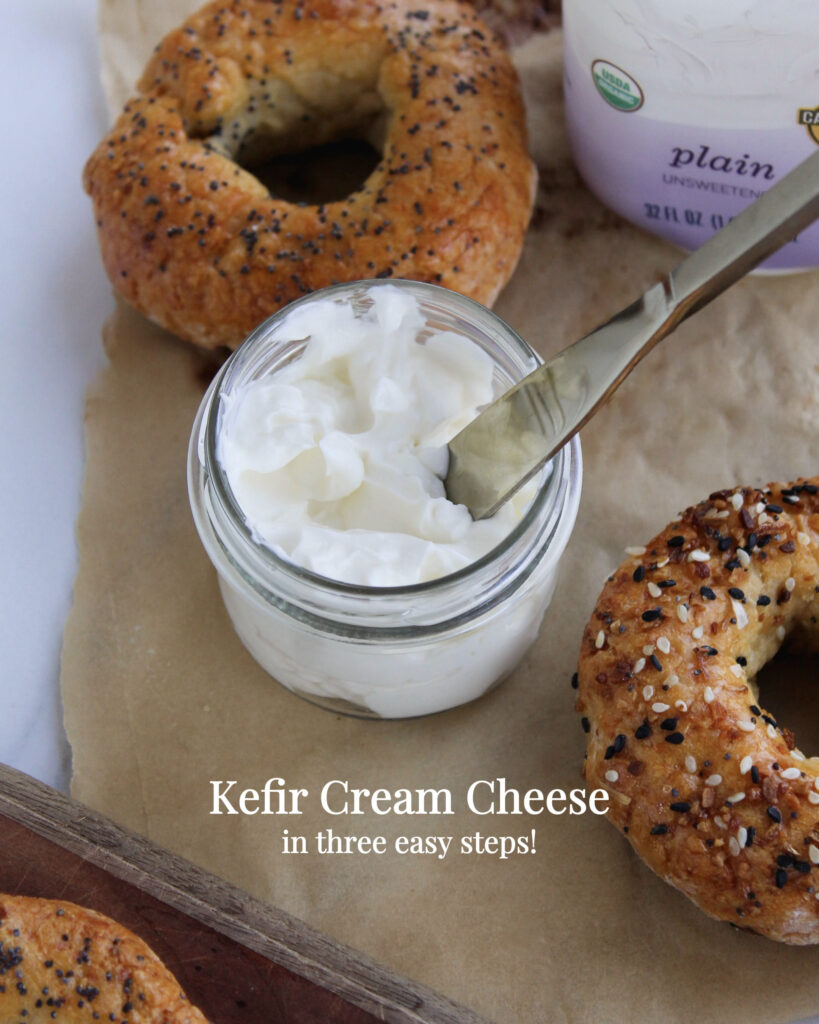 Homemade Kefir Cream Cheese made with Lifeway Kefir