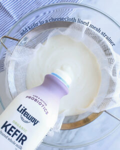 Homemade Kefir Cream Cheese made with Lifeway Kefir