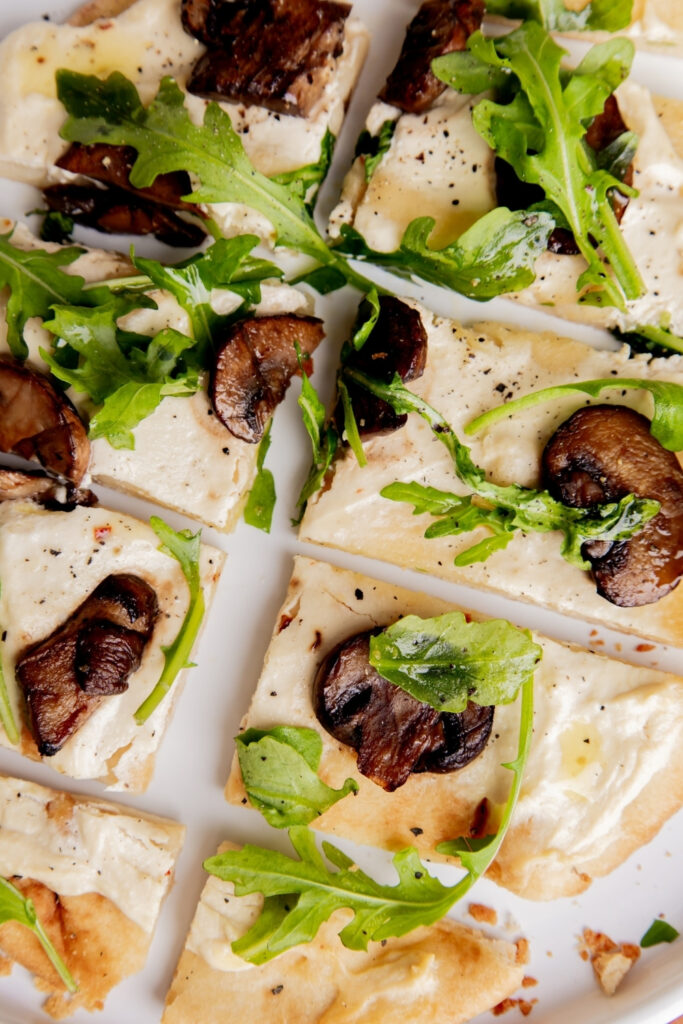 Hot Honey Farmer Cheese Veggie Flatbread made with Lifeway Farmer Cheese