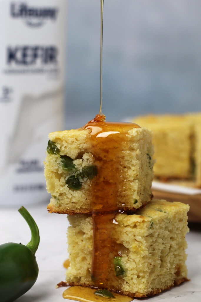 Hot Honey Jalapeño Cornbread made with Lifeway