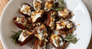 Hot Honey and Pecan Farmer Cheese Stuffed Dates made with Lifeway