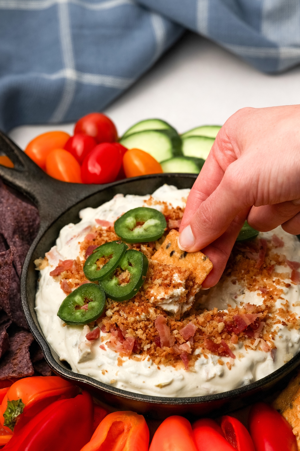 Jalapeño Popper Dip Made with Lifeway Farmer Cheese and Lifeway Kefir Butter 