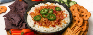 Jalapeño Popper Dip Made with Lifeway Farmer Cheese and Lifeway Kefir Butter