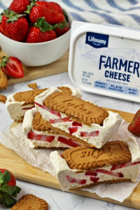 Japanese Cheesecake Ice Cream Sandwiches made with Lifeway Farmer Cheese