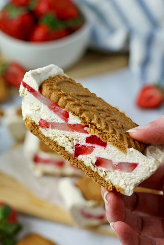 Japanese Cheesecake Ice Cream Sandwiches made with Lifeway Farmer Cheese