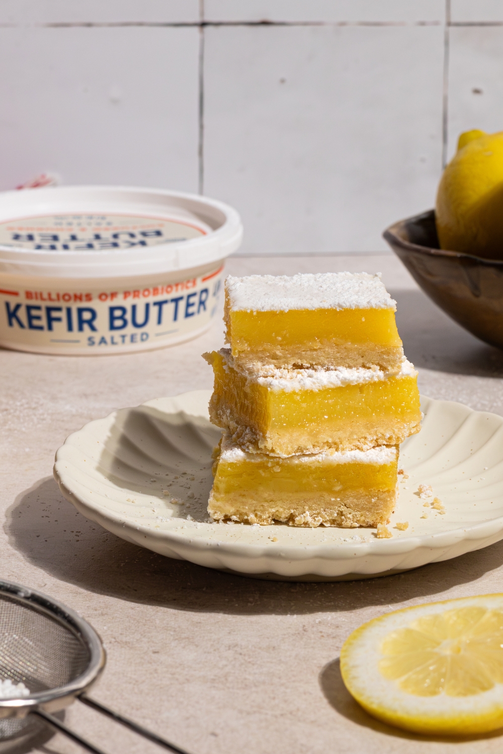 Lemon Bars with Lifeway Kefir Butter 