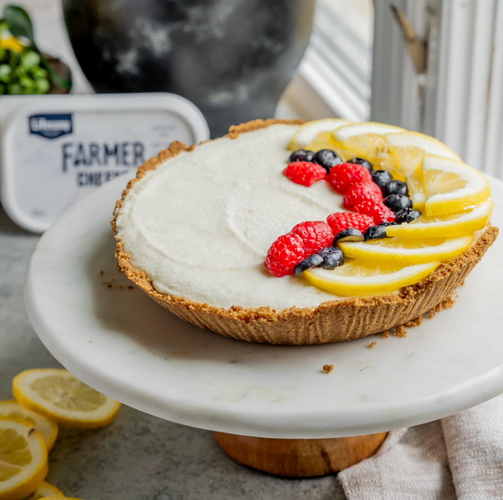 Lemon Berry No-Bake Probiotic Pie made with Lifeway Farmer Cheese