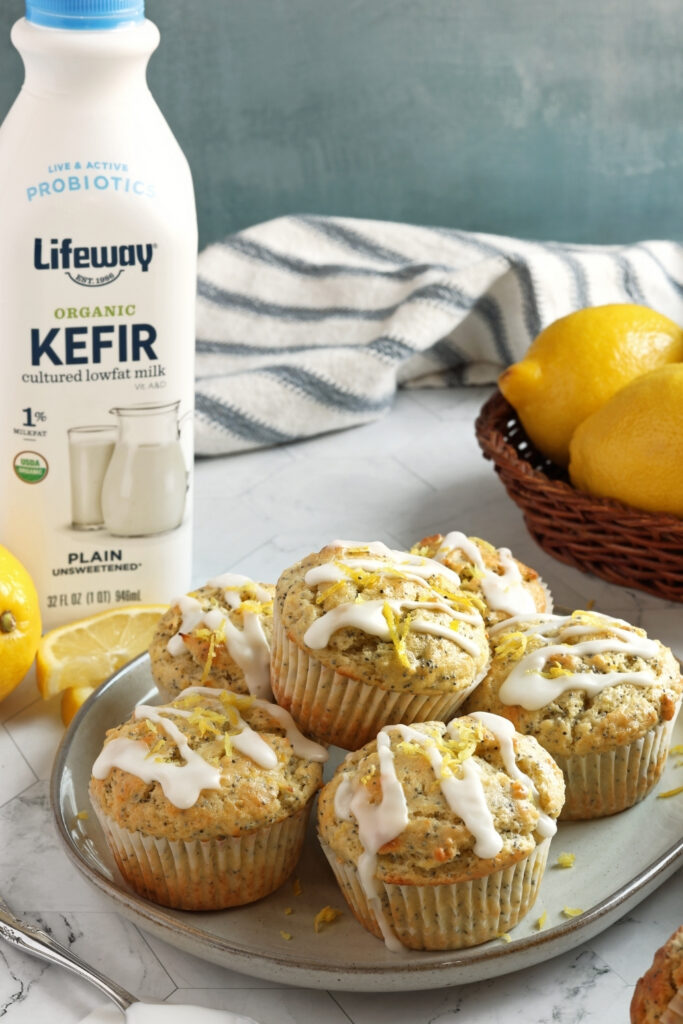 Lemon Poppy Seed Muffins made with Lifeway Kefir
