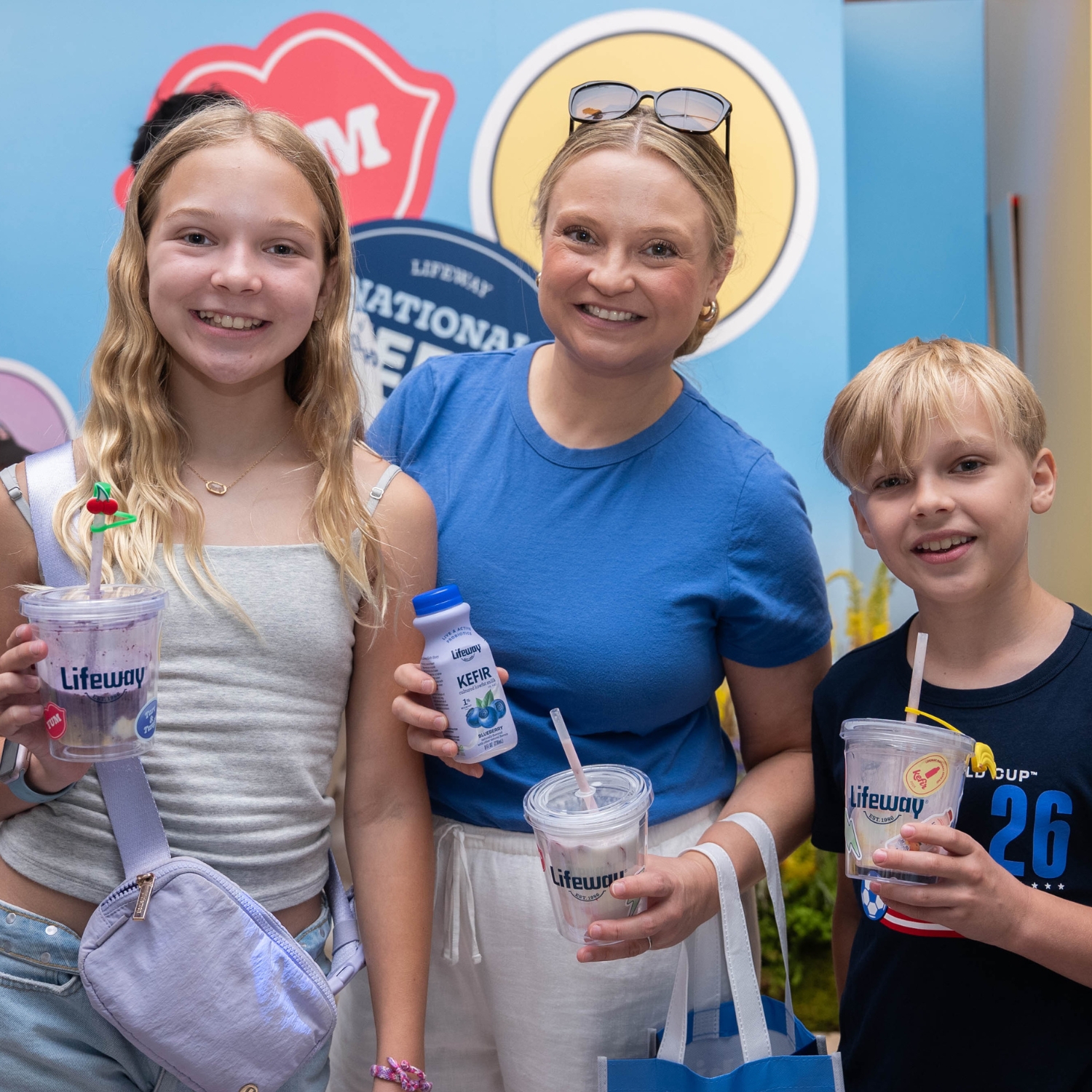 Lifeway Kefir Shop - Pop-Up in SoHo - Family with Smoothies