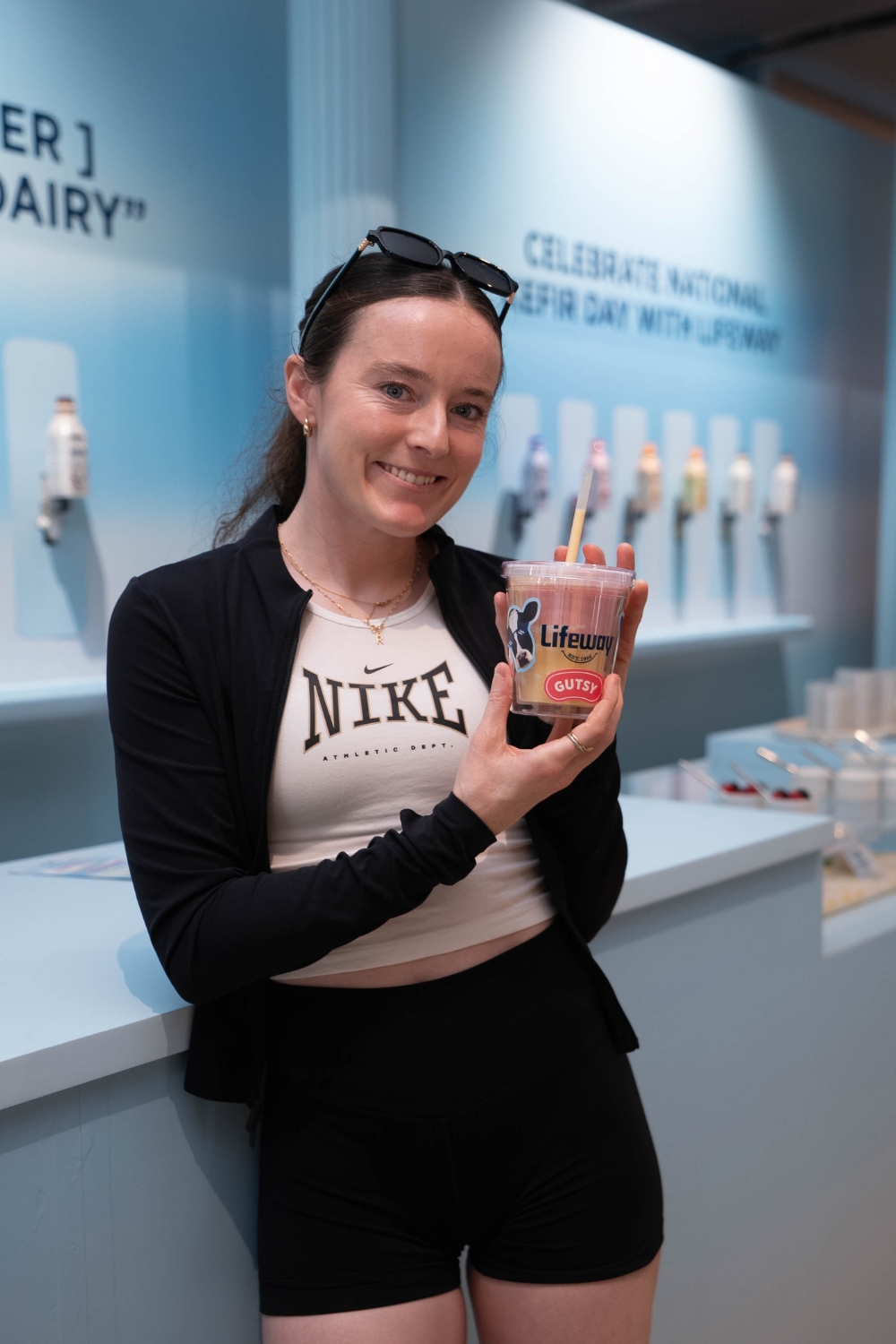 Lifeway Kefir Shop - Pop-Up in SoHo - Rose Lavelle with Lifeway Smoothie