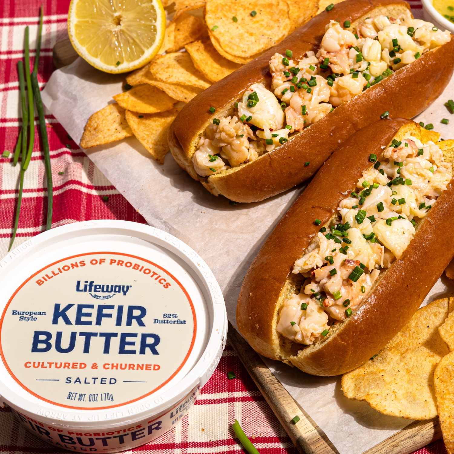 Lobster Rolls made with Lifeway Kefir Salted Butter