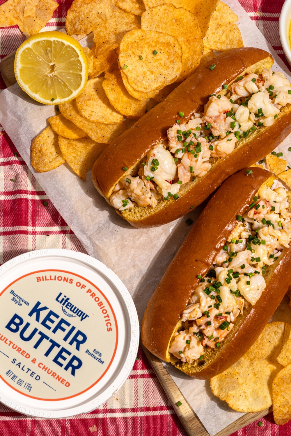 Lobster Rolls made with Lifeway Kefir Salted Butter