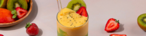 Mango Kiwi Layered Green Smoothie made with Lifeway Kefir