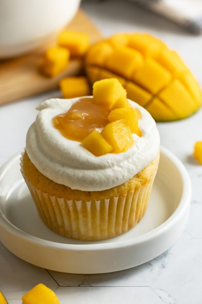 Mango Yuzu Chantilly Cupcakes made with Lifeway Kefir and Farmer Cheese