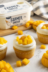 Mango Yuzu Chantilly Cupcakes made with Lifeway Kefir and Farmer Cheese