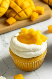 Mango Yuzu Chantilly Cupcakes made with Lifeway Kefir and Farmer Cheese