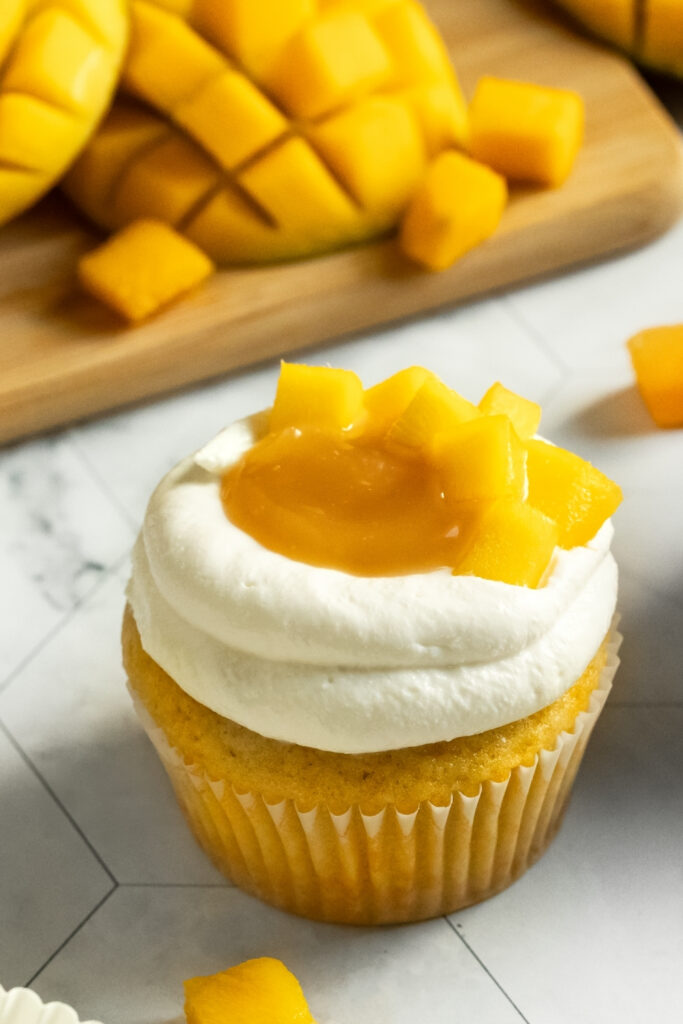 Mango Yuzu Chantilly Cupcakes made with Lifeway Kefir and Farmer Cheese