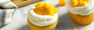 Mango Yuzu Chantilly Cupcakes made with Lifeway Kefir and Farmer Cheese