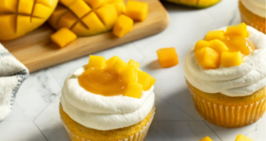 Mango Yuzu Chantilly Cupcakes made with Lifeway Kefir and Farmer Cheese