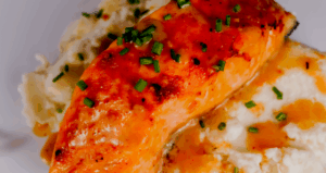 Maple Kefir Glazed Salmon with Honey Butter Mashed Potatoes made with Lifeway