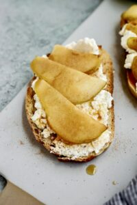 Maple Pear Farmer Cheese Toast made with Lifeway