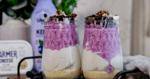 Probiotic Blended Blueberry Chia Pudding made with Lifeway