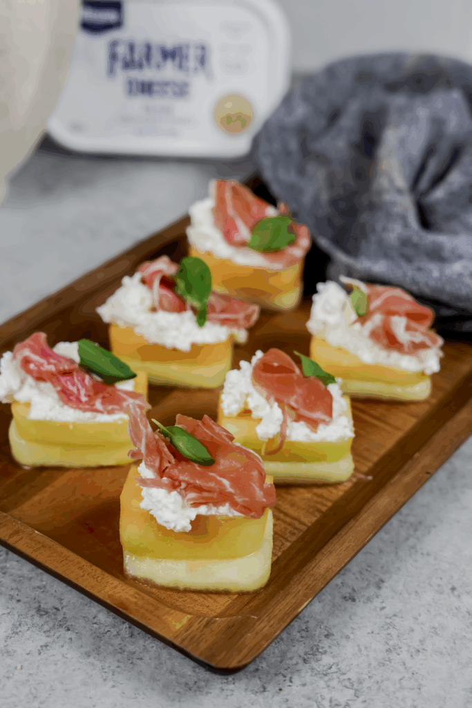 Melon Stacks with Farmer Cheese