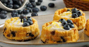 Blueberry Lemon Mini Bundt Cakes made with Lifeway Kefir and Farmer Cheese